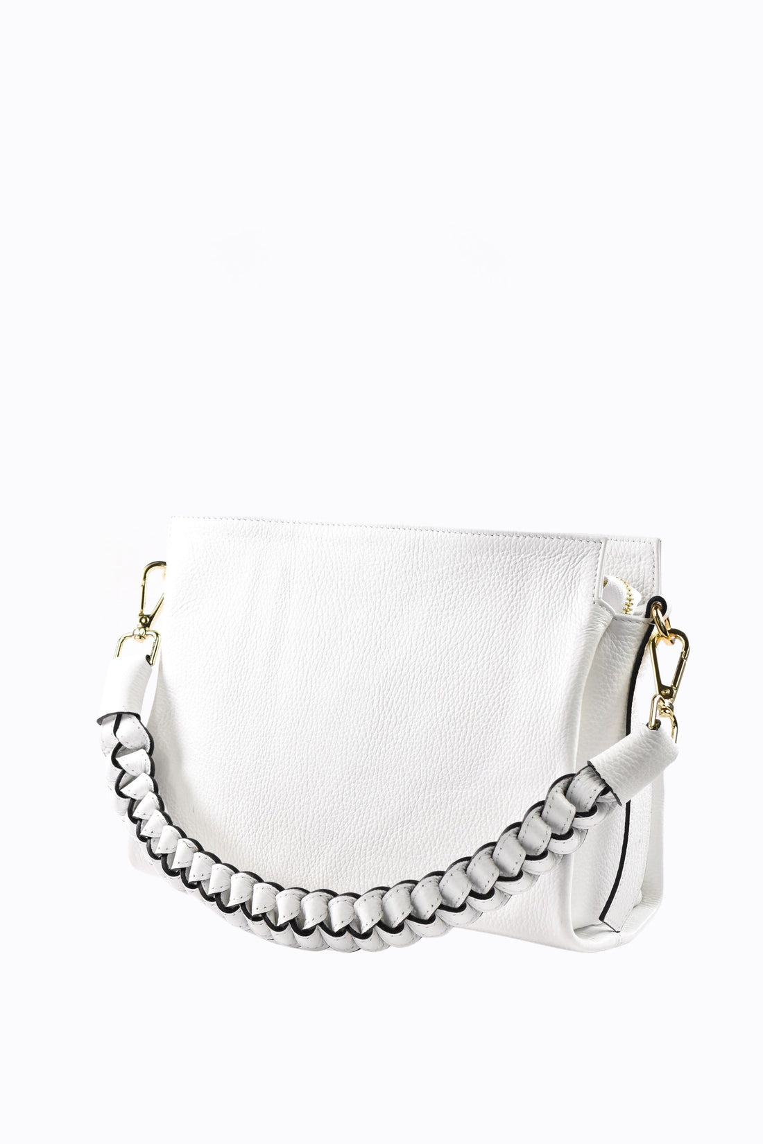 Borsa Braid Micro in pelle Dollaro Bianca - Voemièn