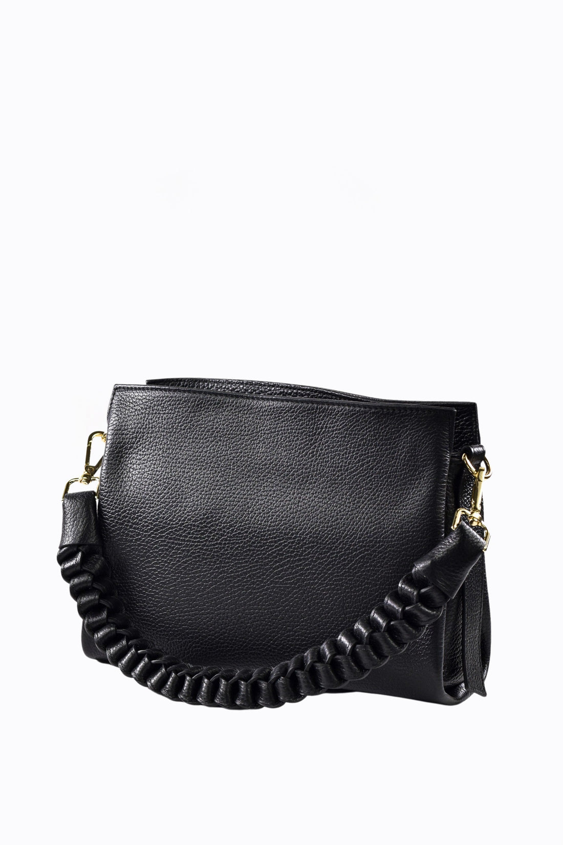 Borsa Braid Micro in pelle Dollaro Nera - Voemièn