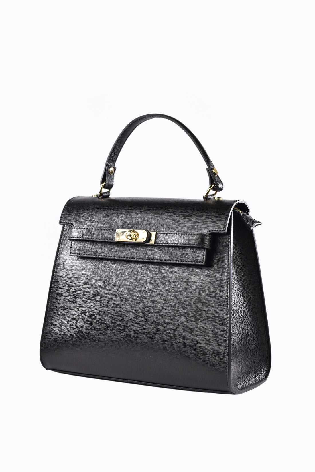 Borsa Zaira in Vera pelle Saffiano Nera - Voemièn