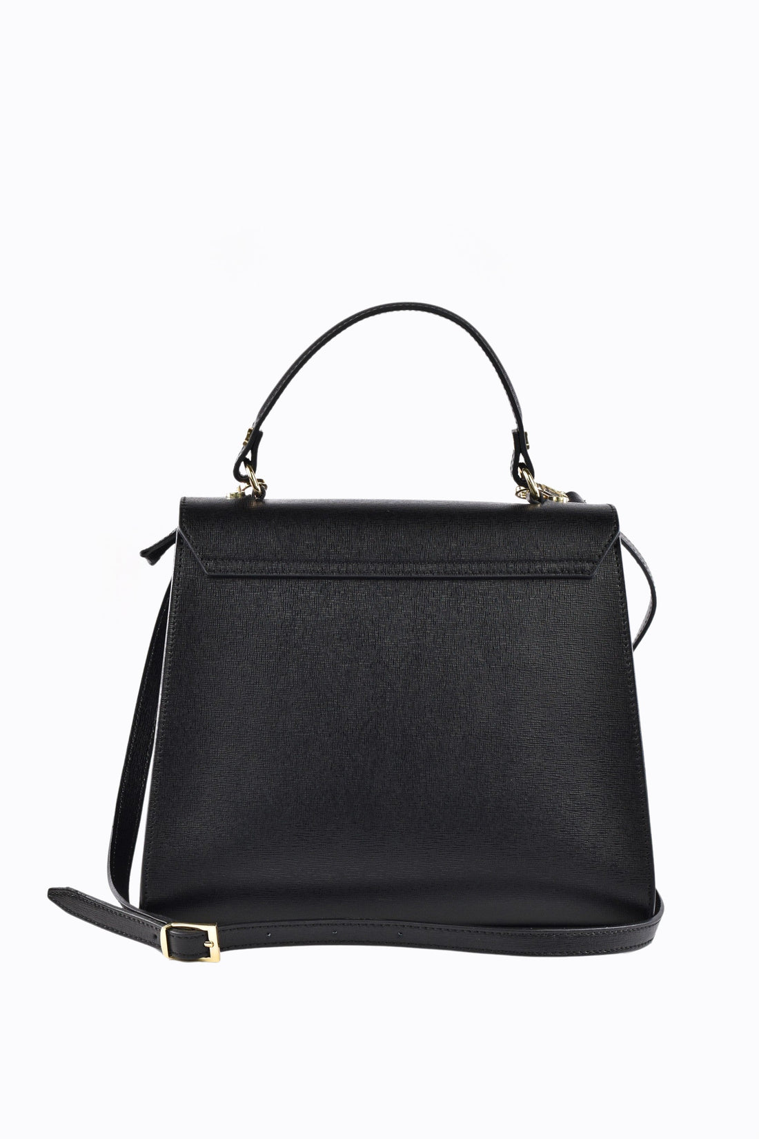 Borsa Zaira in Vera pelle Saffiano Nera - Voemièn
