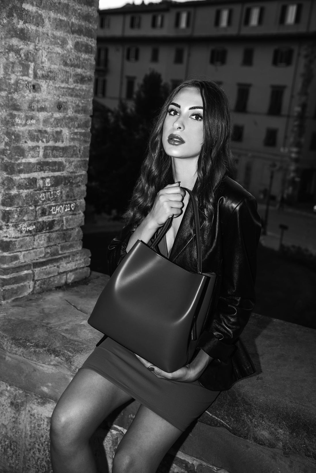 Melany Bag in Brushed Gray Leather