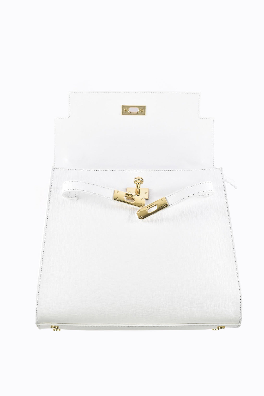 Borsa Zaira in Vera pelle Saffiano Bianca - Voemièn
