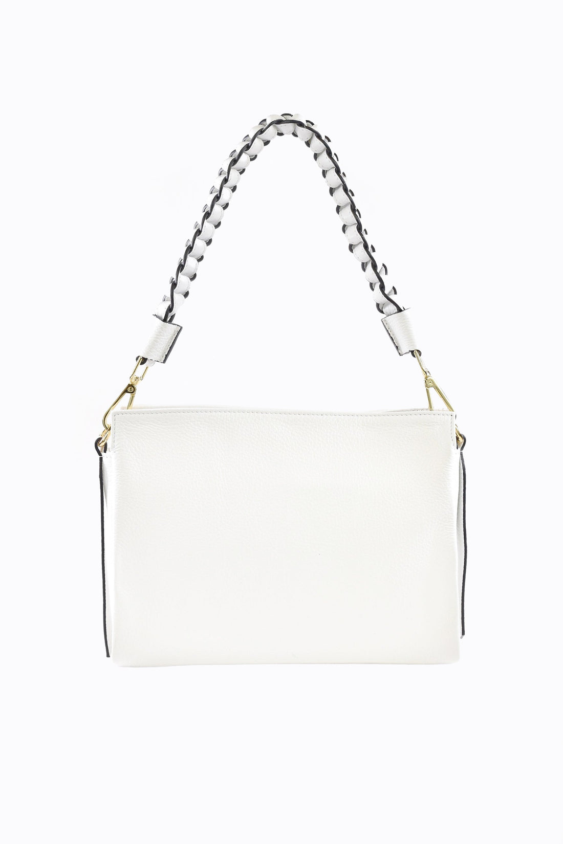 Borsa Braid Micro in pelle Dollaro Bianca - Voemièn