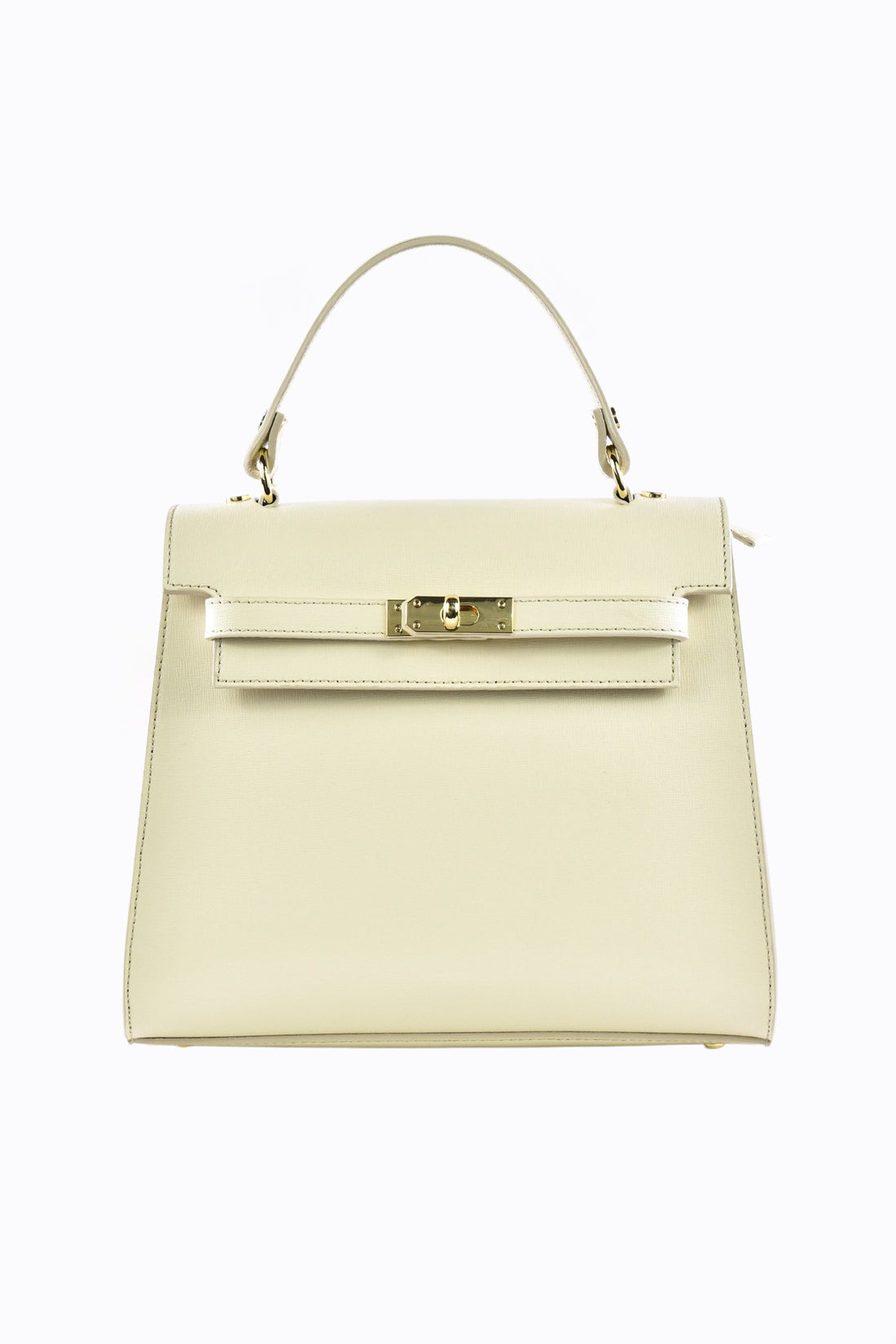 Borsa Zaira in Vera pelle Saffiano Beige - Voemièn