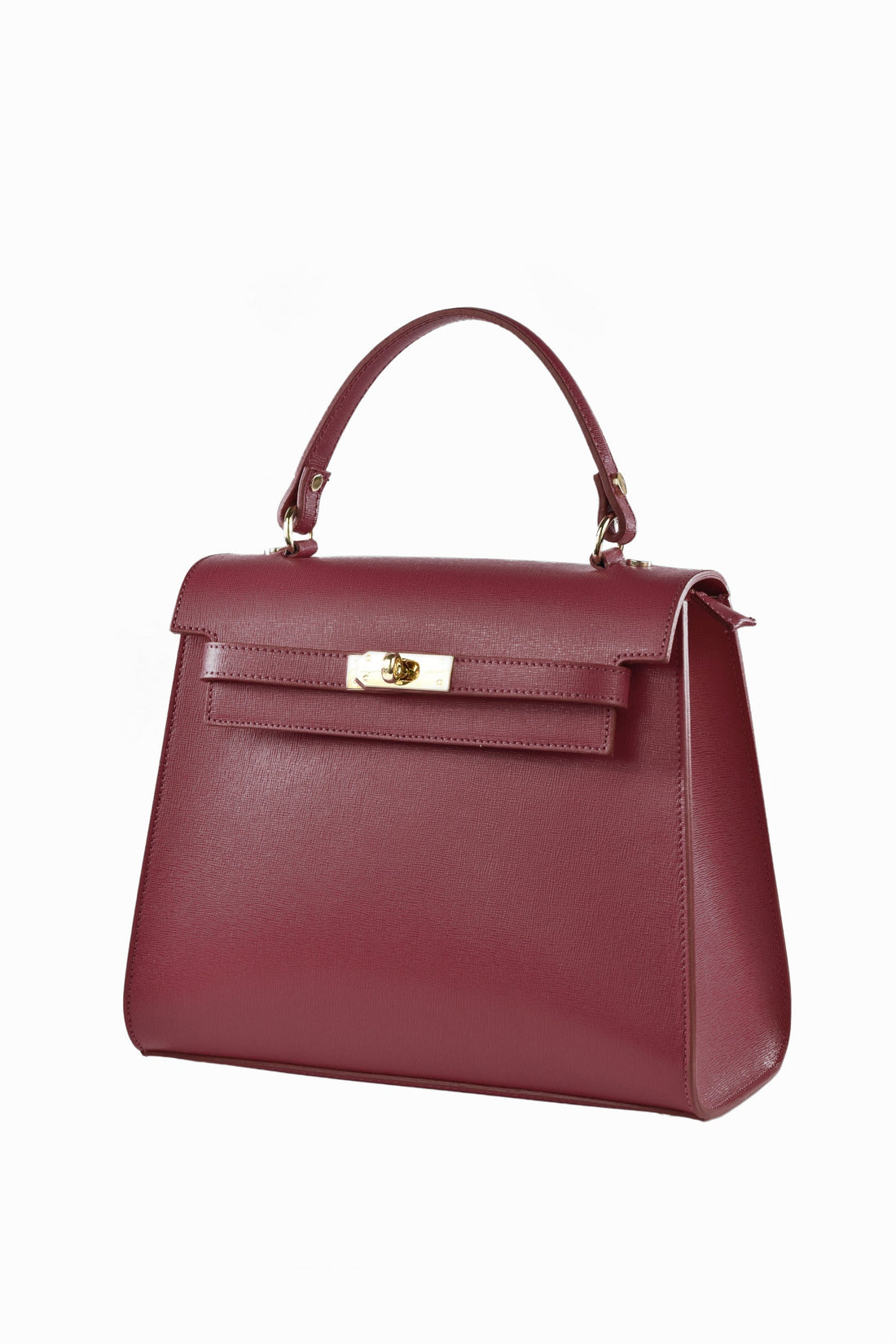 Zaira Bag in Burgundy Saffiano Leather