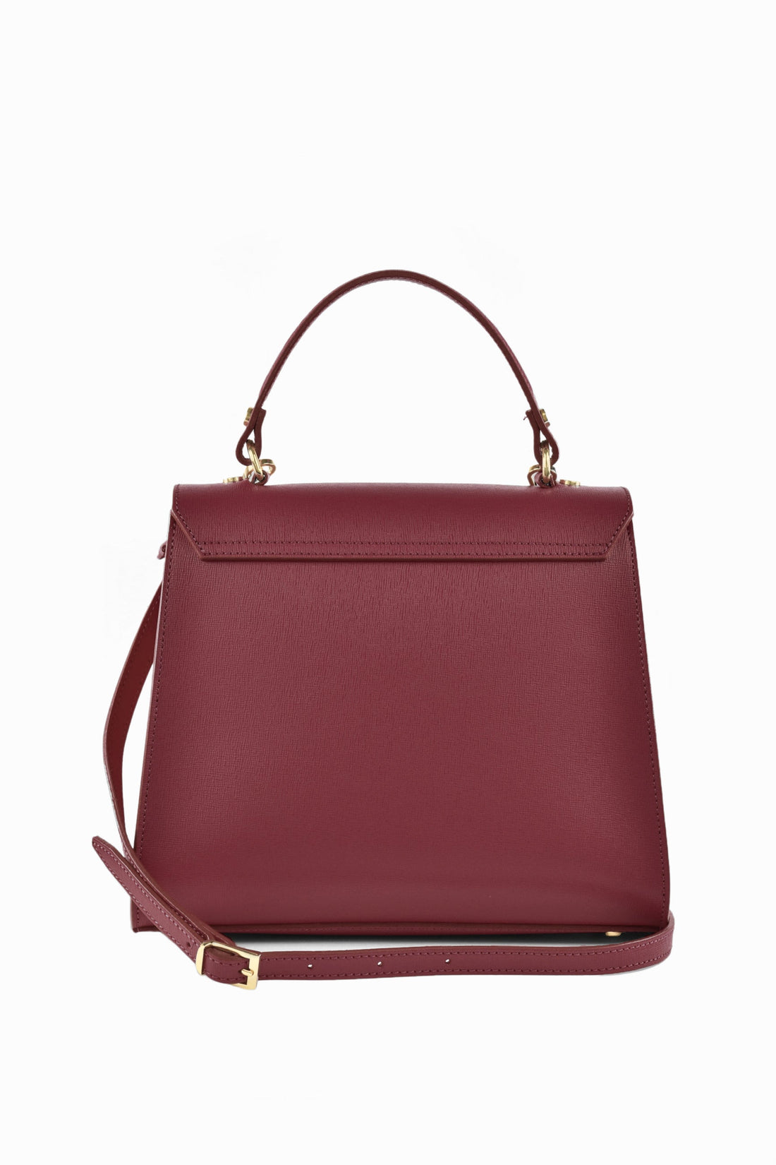 Zaira Bag in Burgundy Saffiano Leather