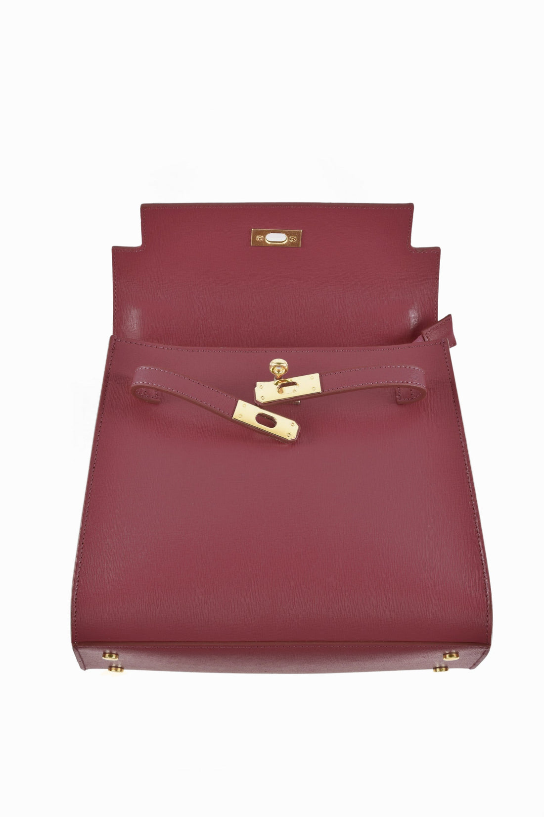 Zaira Bag in Burgundy Saffiano Leather