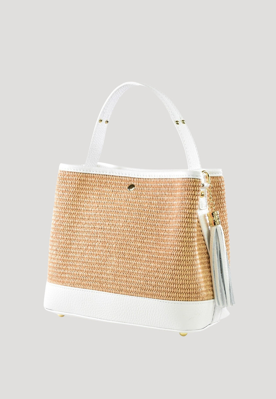 Kendy Bag in Dollar Leather and Raffia White