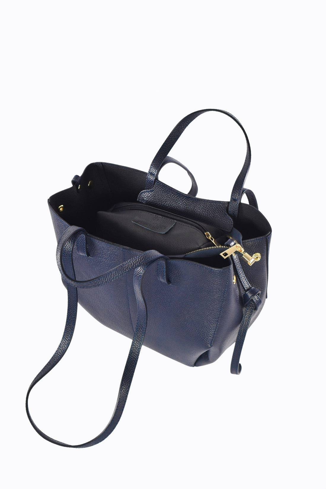 Charlotte Bag in Togo Leather Blue Navy