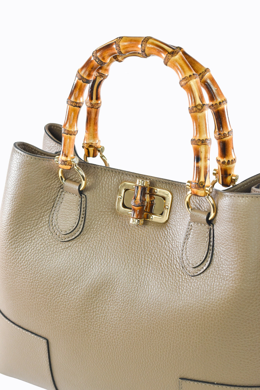 Bamboo Babe Bag in Taupe Dollar Leather