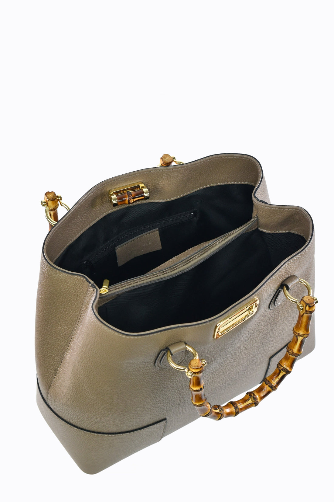 Bamboo Babe Bag in Taupe Dollar Leather