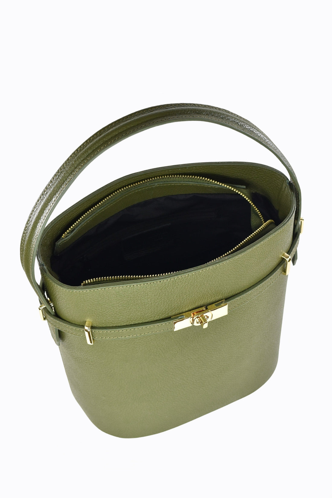 Louise bag in Military Green Dollar leather