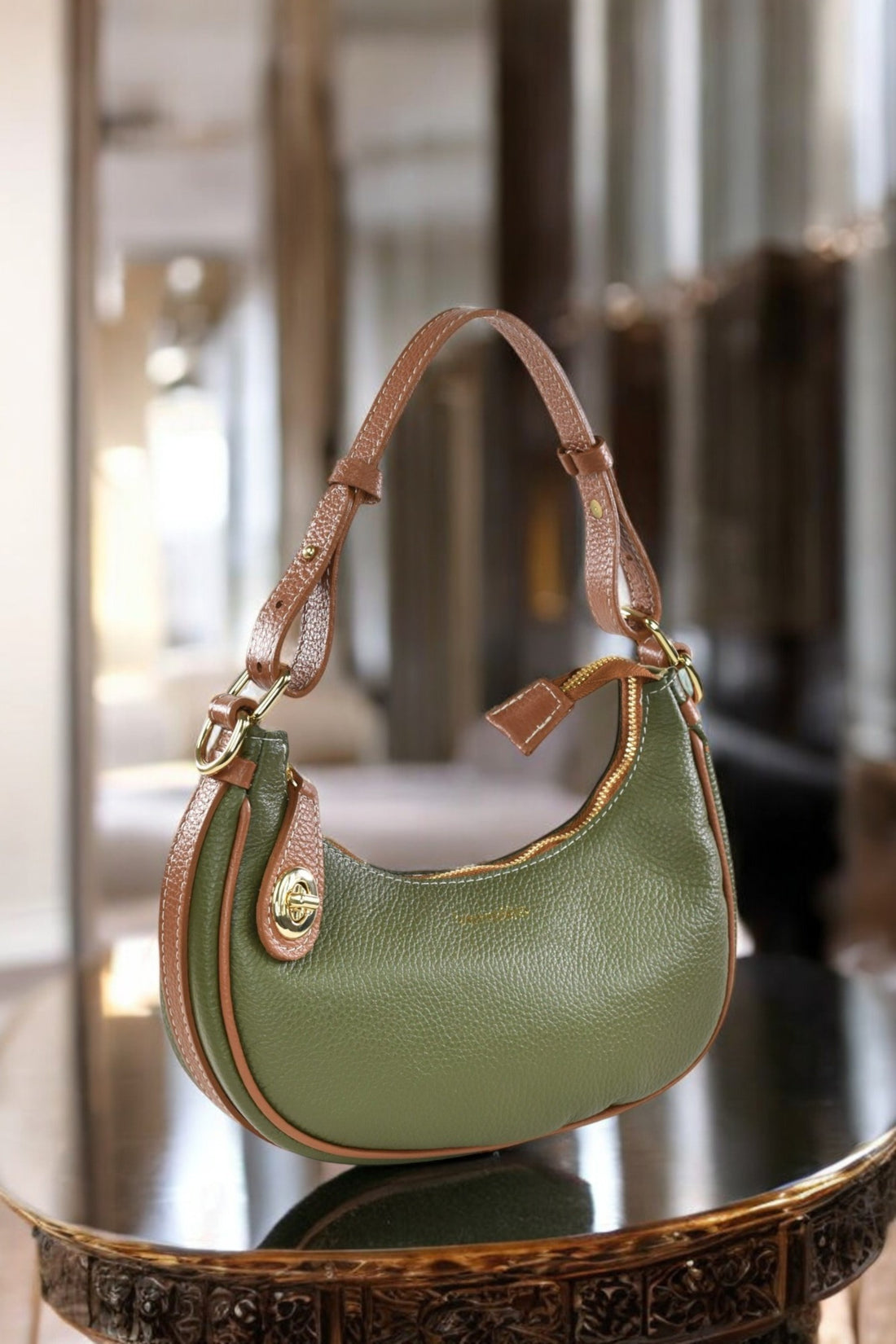 Maeve bag in Military Green Dollar leather