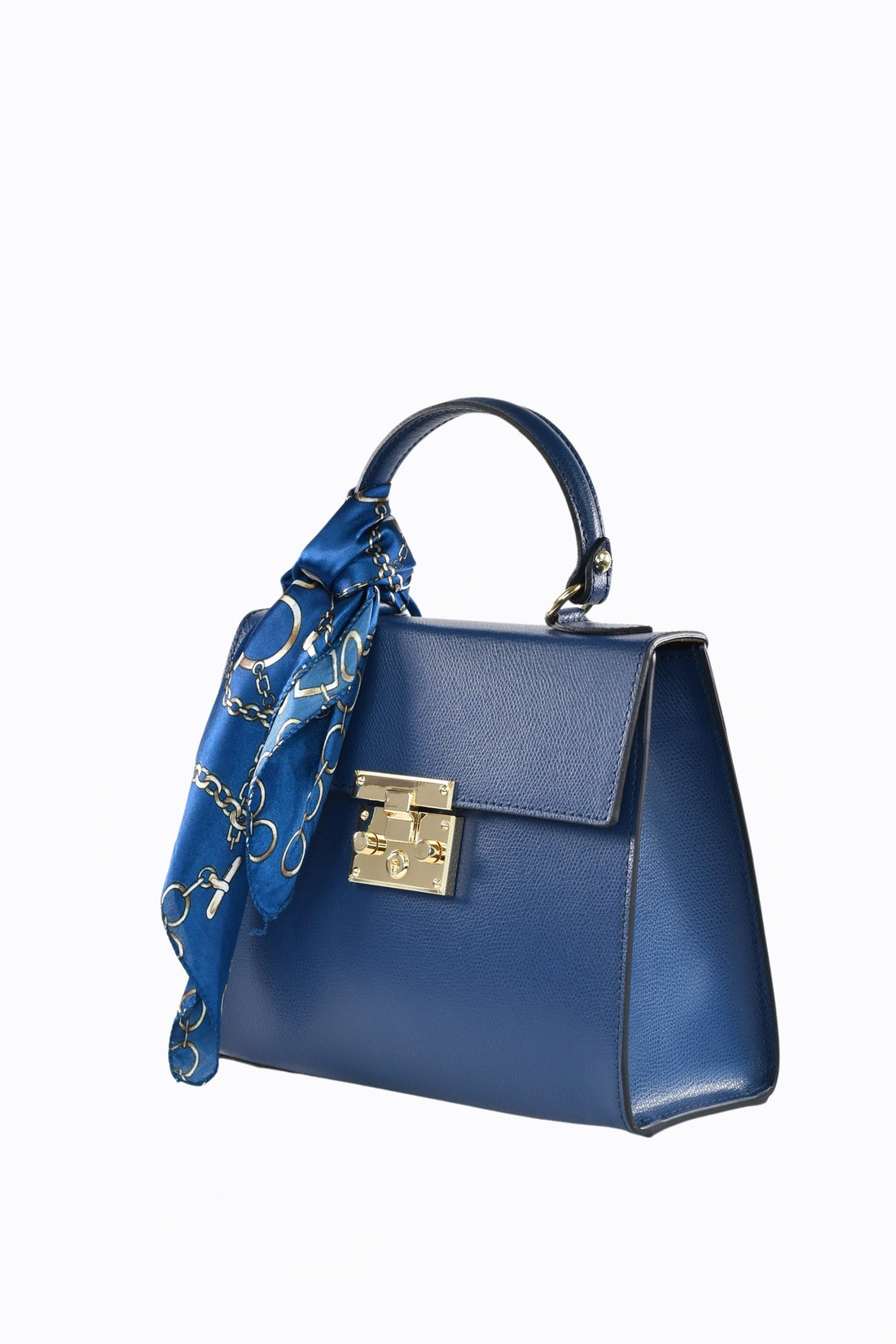 Marigold bag in Navy Blue Saffiano leather
