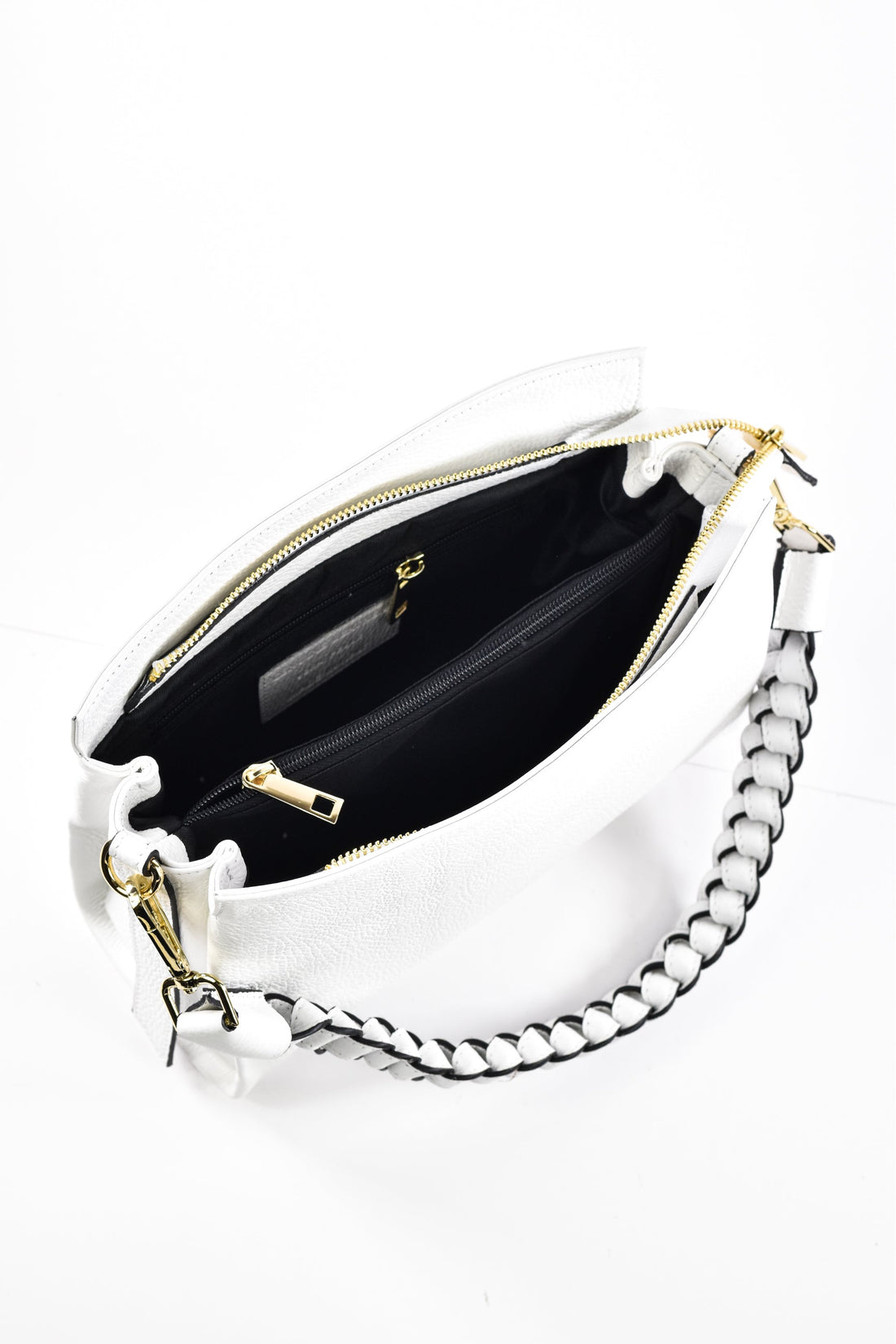 Borsa Braid Micro in pelle Dollaro Bianca - Voemièn