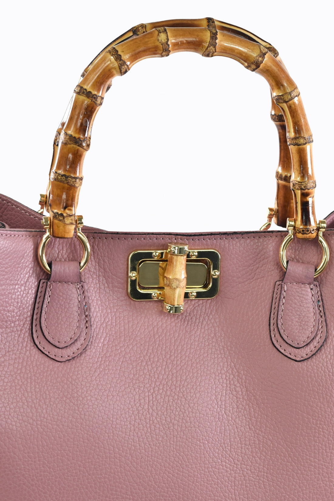Bamboo Babe Bag in Antique Pink Dollar Leather