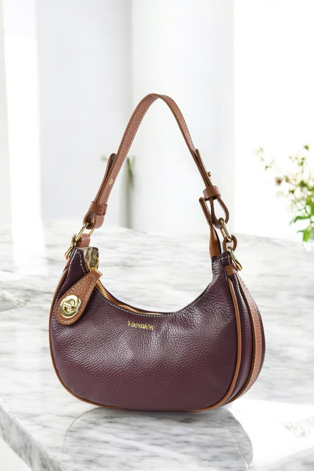 Maeve bag in Bordeaux Dollar leather