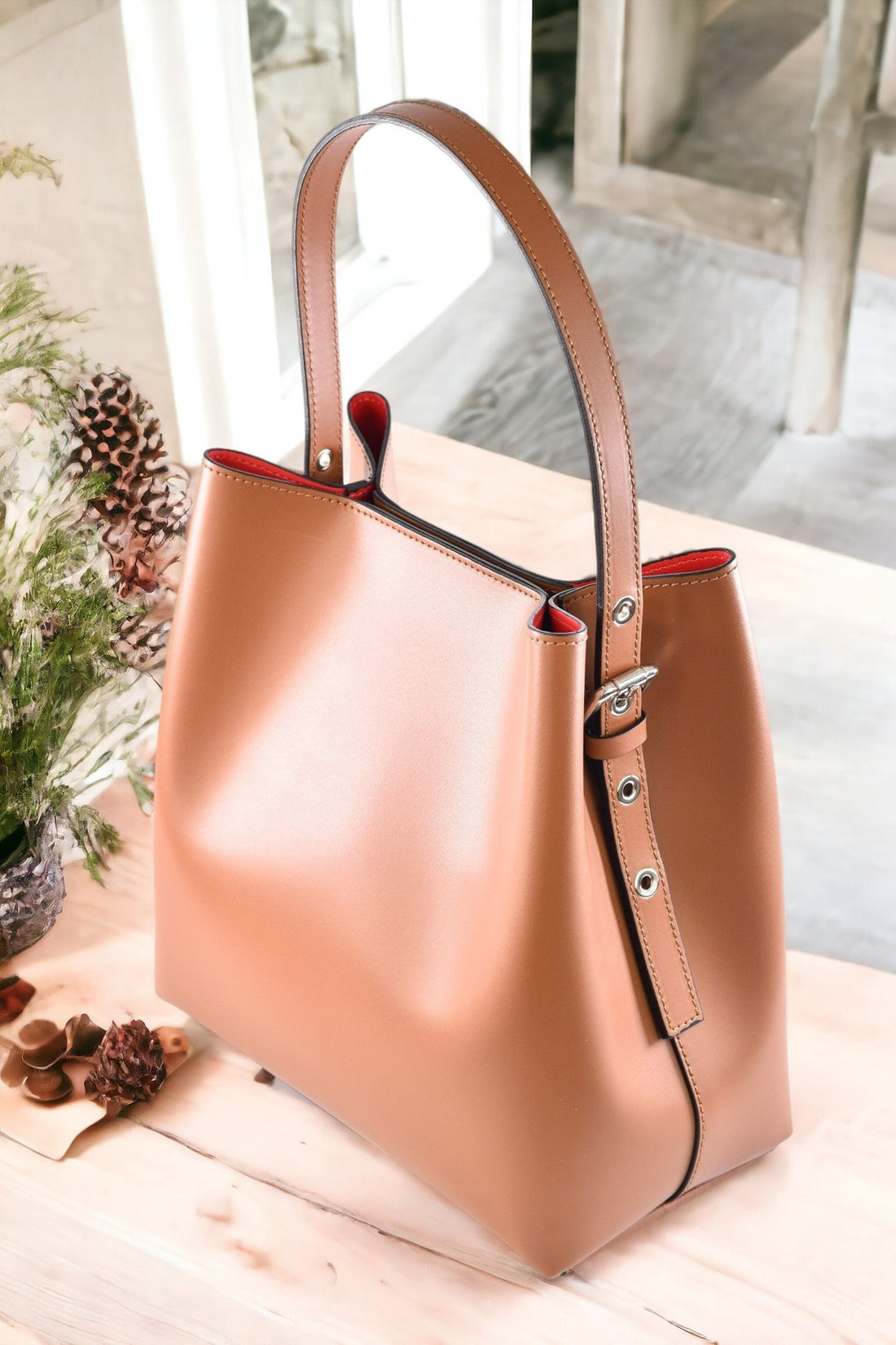Melany Bag in Tan Brushed Leather