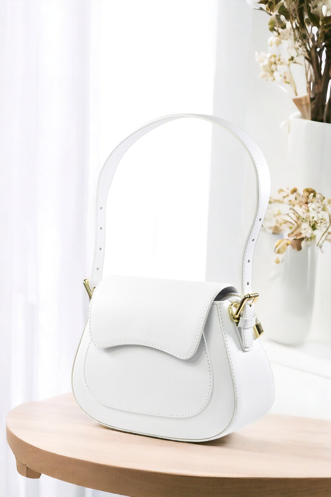 Sindy Bag in Brushed White Leather