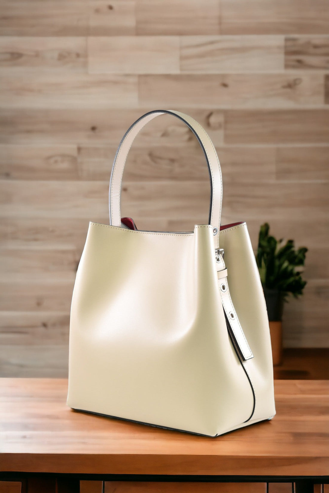 Melany Bag in Brushed Ivory Leather