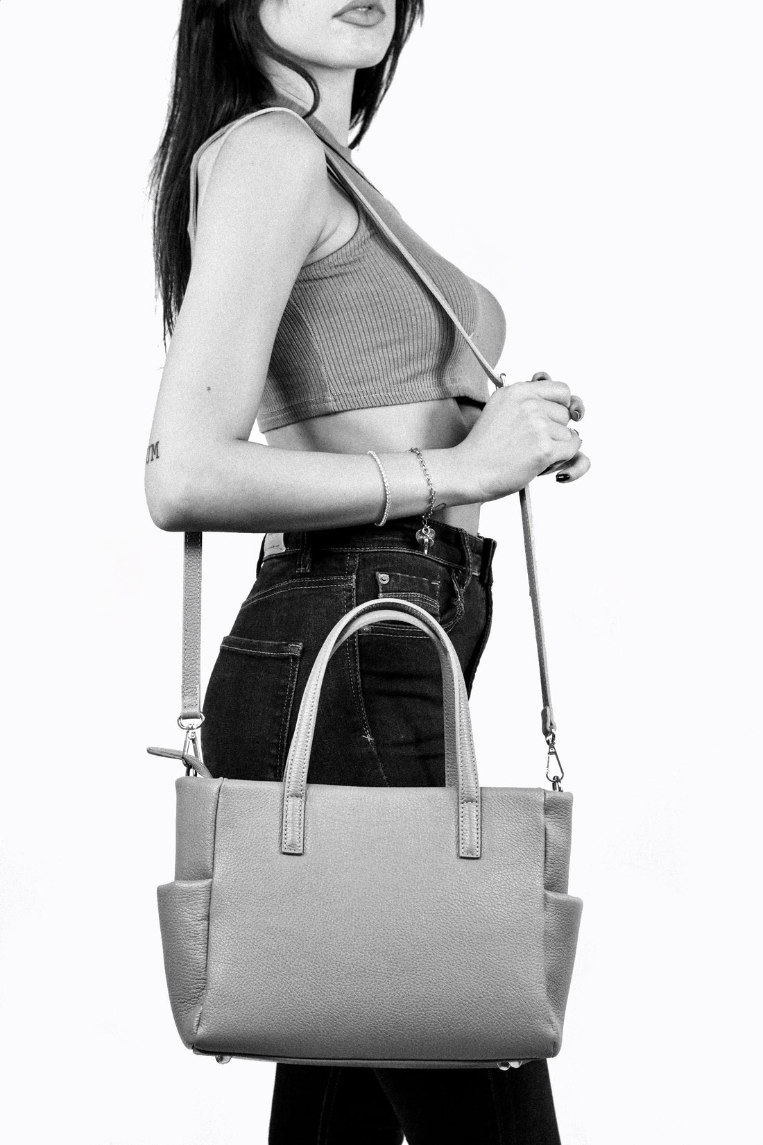 Diana Bag in Black Dollar Leather