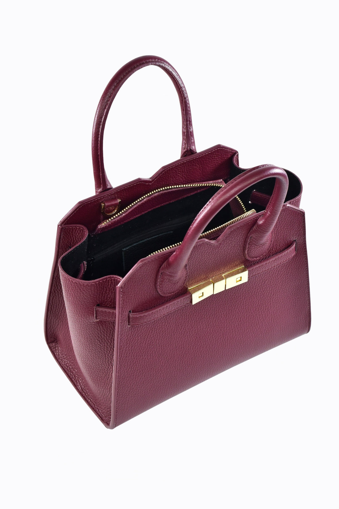 Meredith Bag in Burgundy Togo Leather