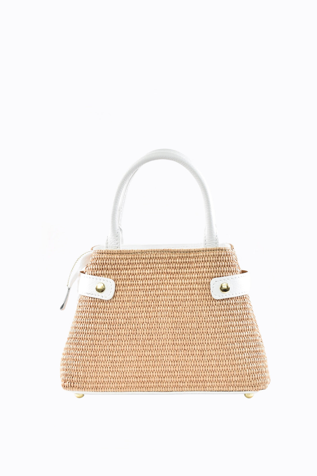 Elysia Bag in Leather and Raffia White