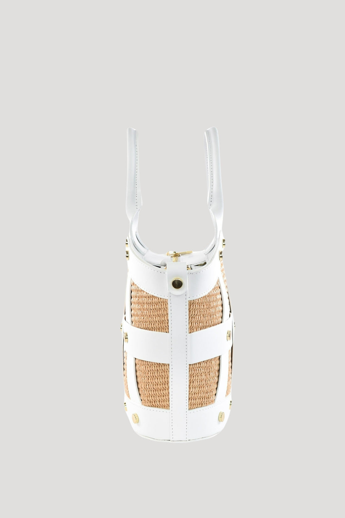 Jacqueline in Brushed Leather and Raffia White
