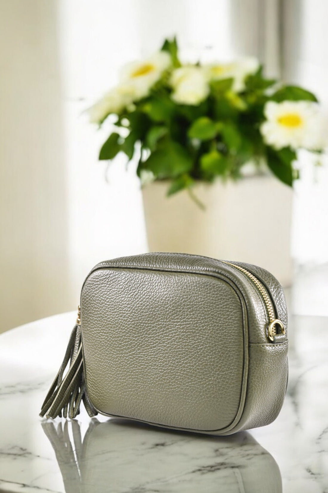 Soap Bag in Military Green Dollar Leather