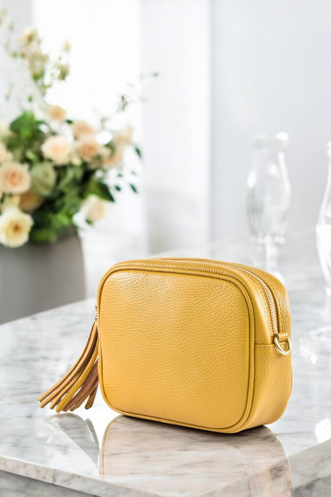 Soap Bag in Mustard Dollar Leather