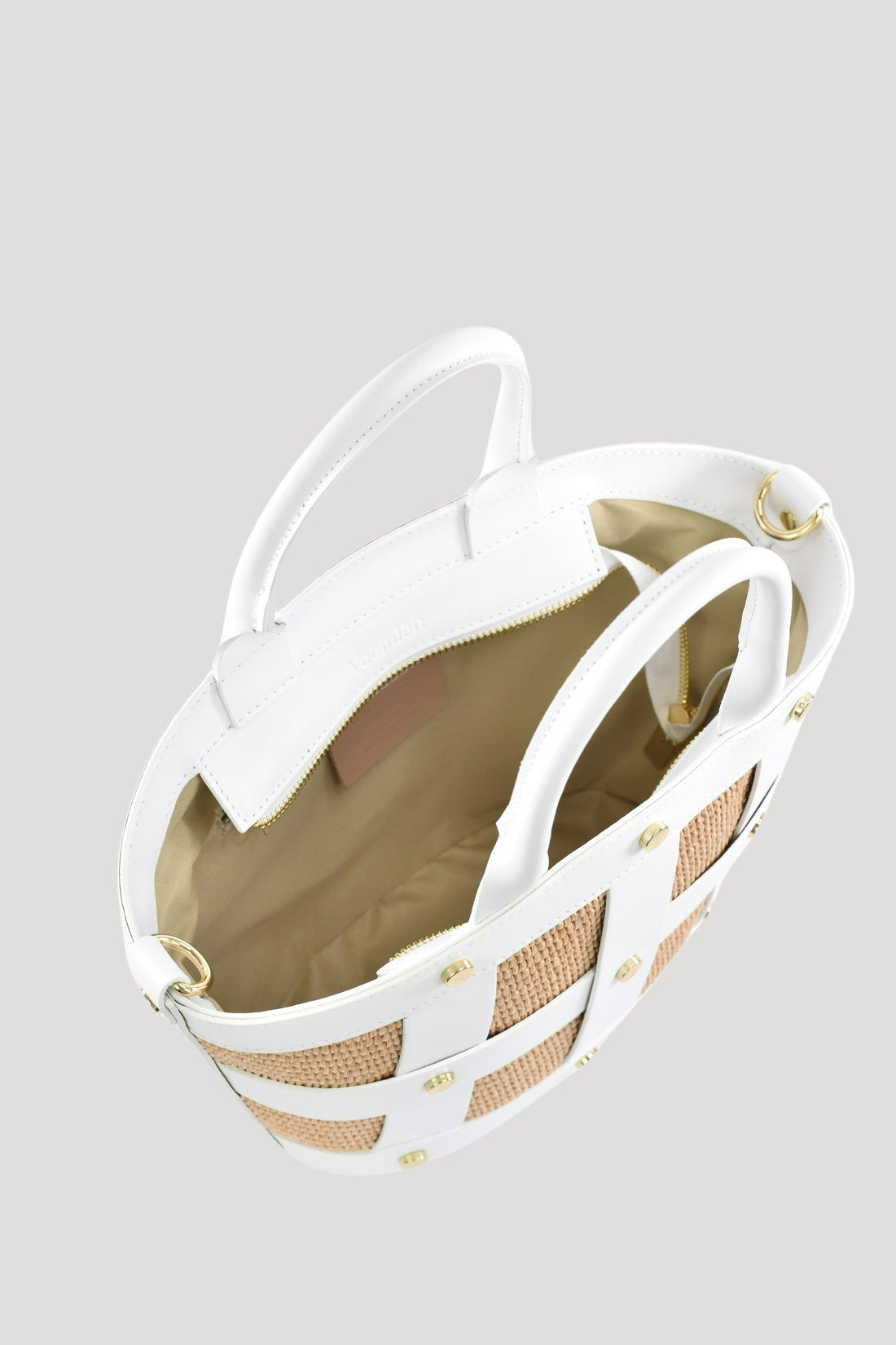 Jacqueline in Brushed Leather and Raffia White