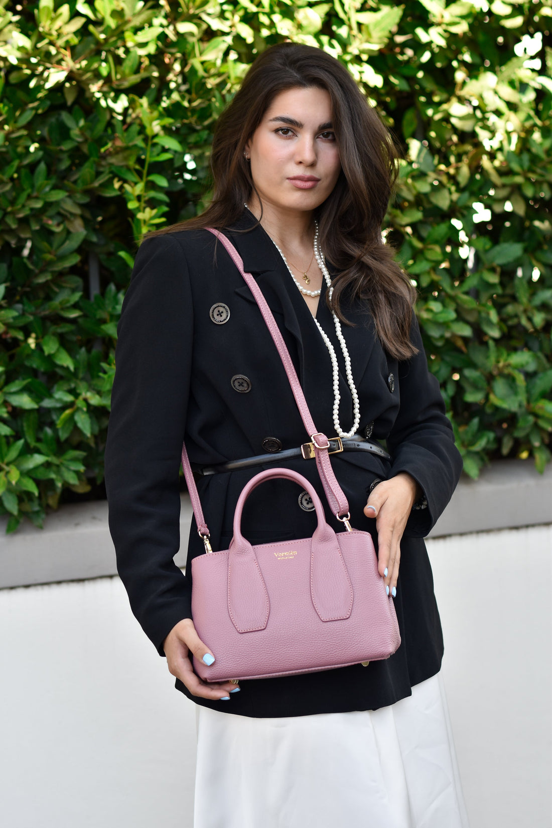 Seraphina Bag in Antique Pink Dollar Leather