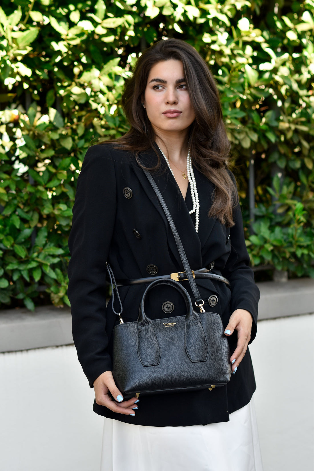 Seraphina Bag in Black Dollar Leather