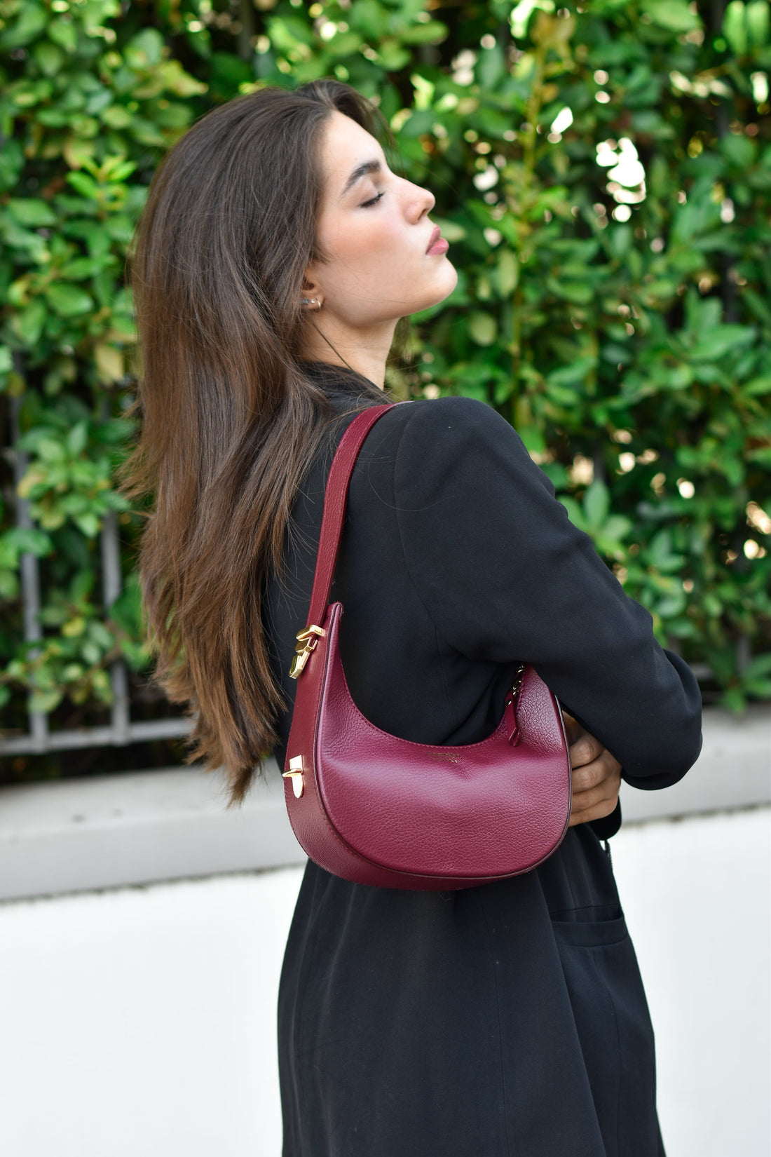 Blaire bag in Burgundy Red Dollar leather