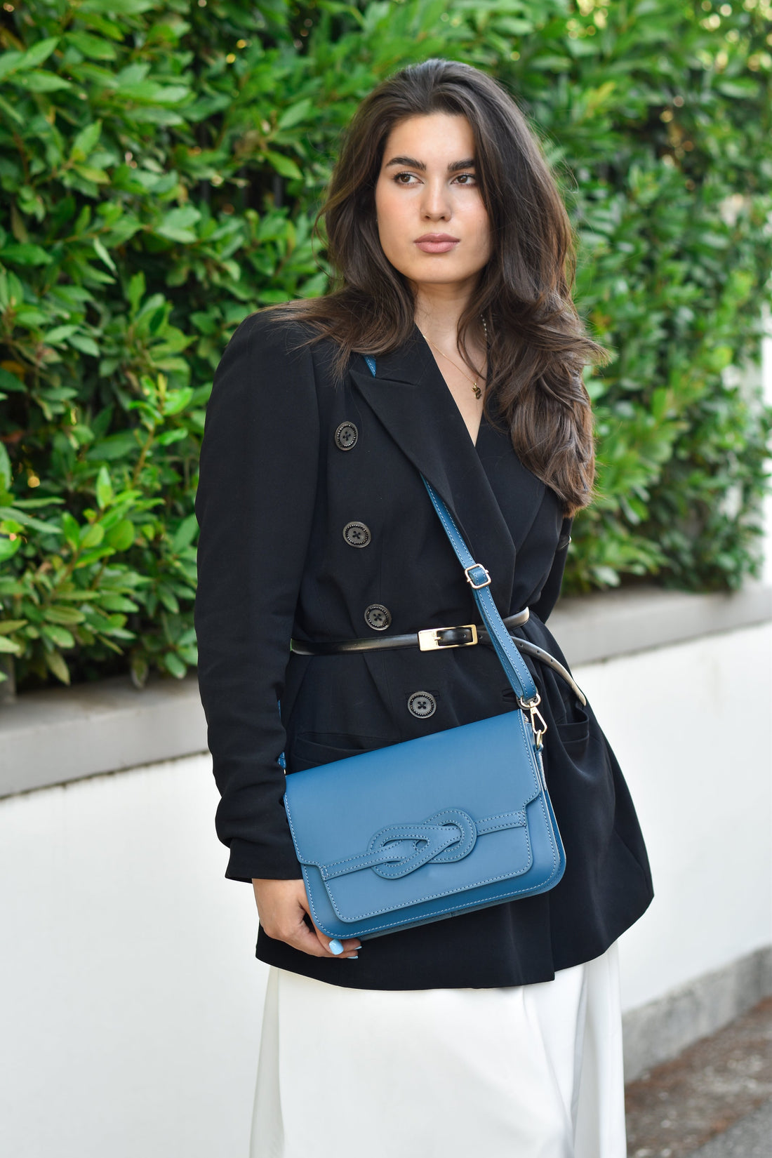 Josephine Bag in Brushed Petrol Blue Leather