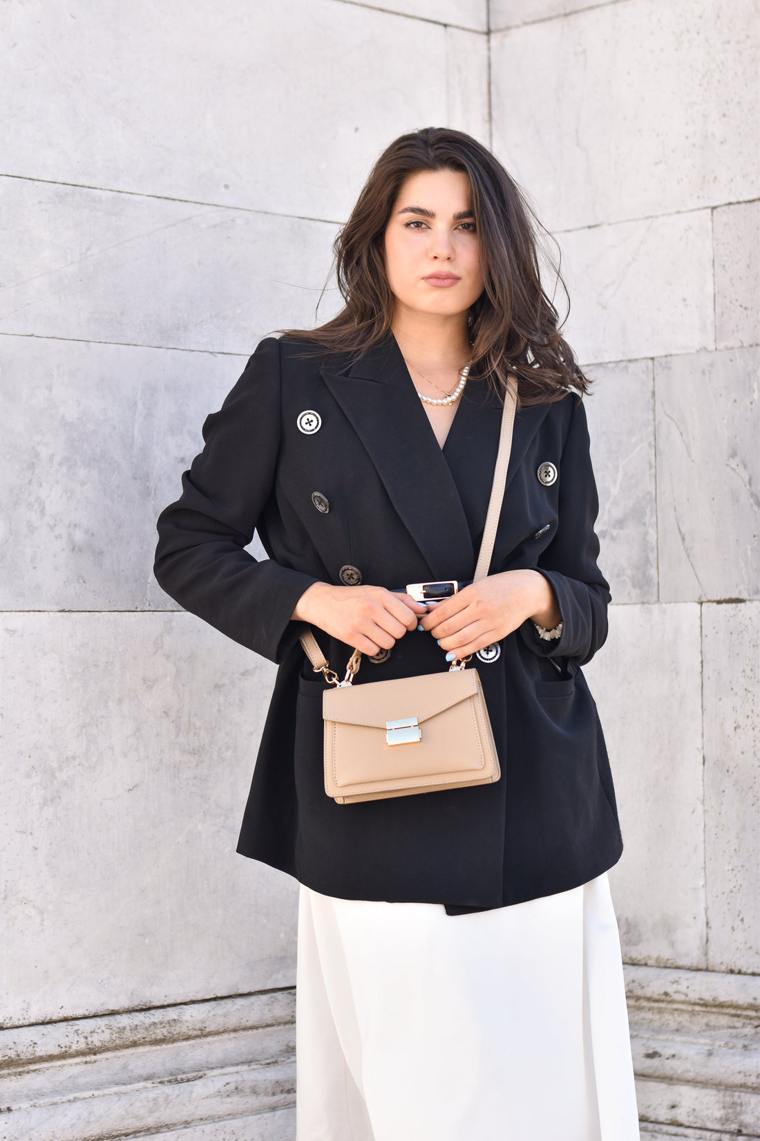 Reina Bag in Light Taupe Dollar Leather
