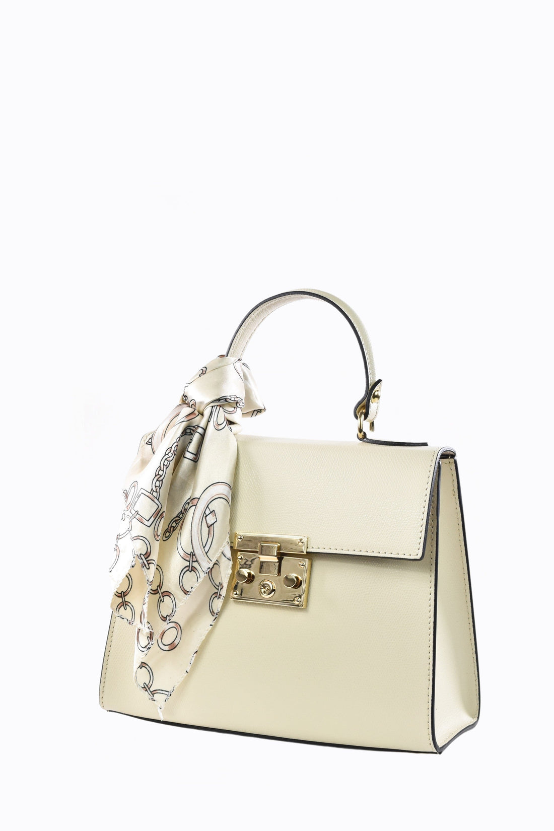 Marigold Bag in Beige Saffiano Leather