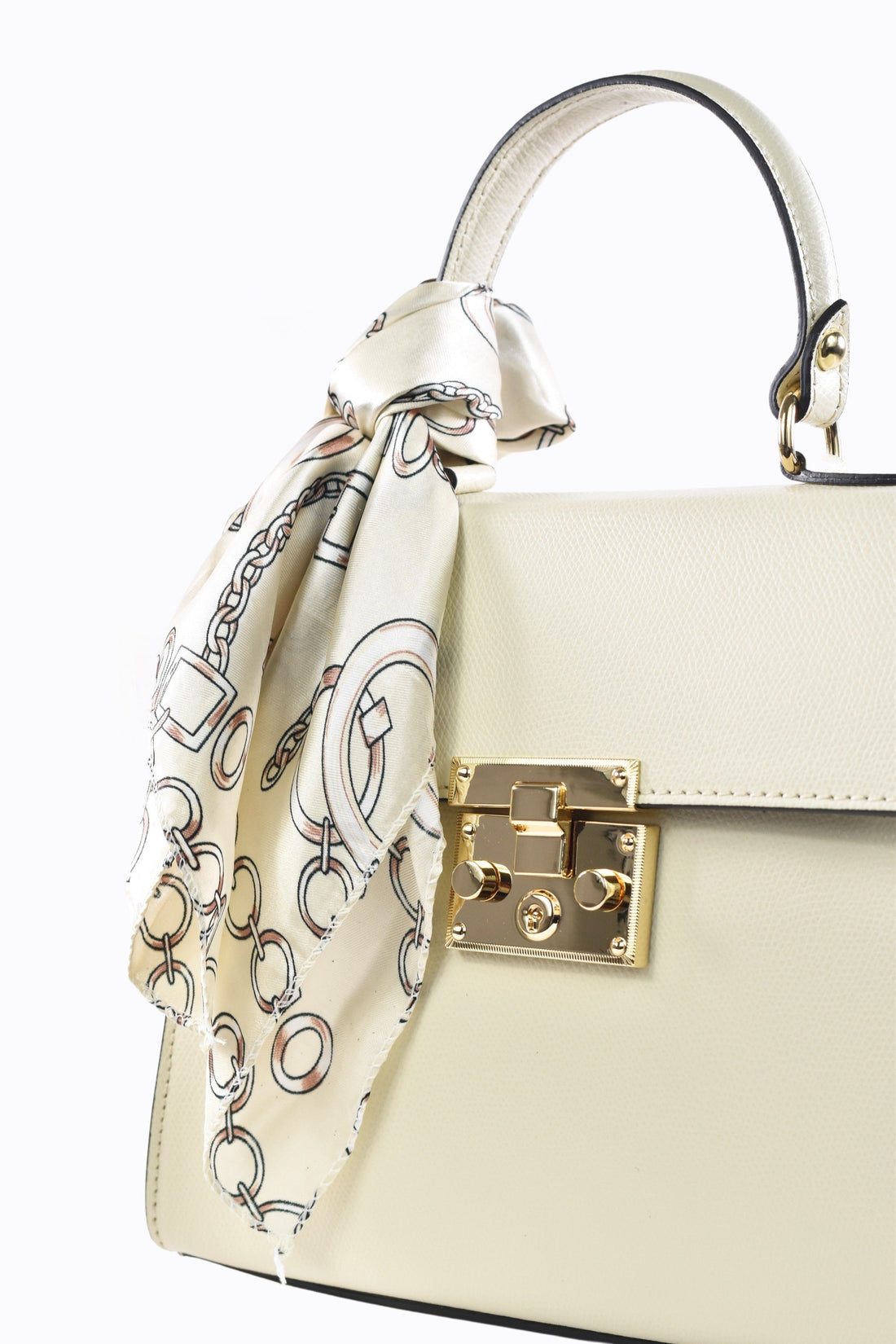 Marigold Bag in Beige Saffiano Leather