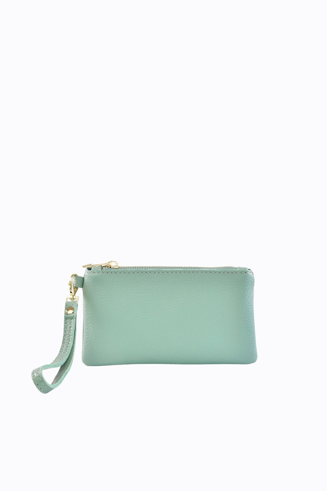 Voemièn Clutch in Mint Green Togo Leather