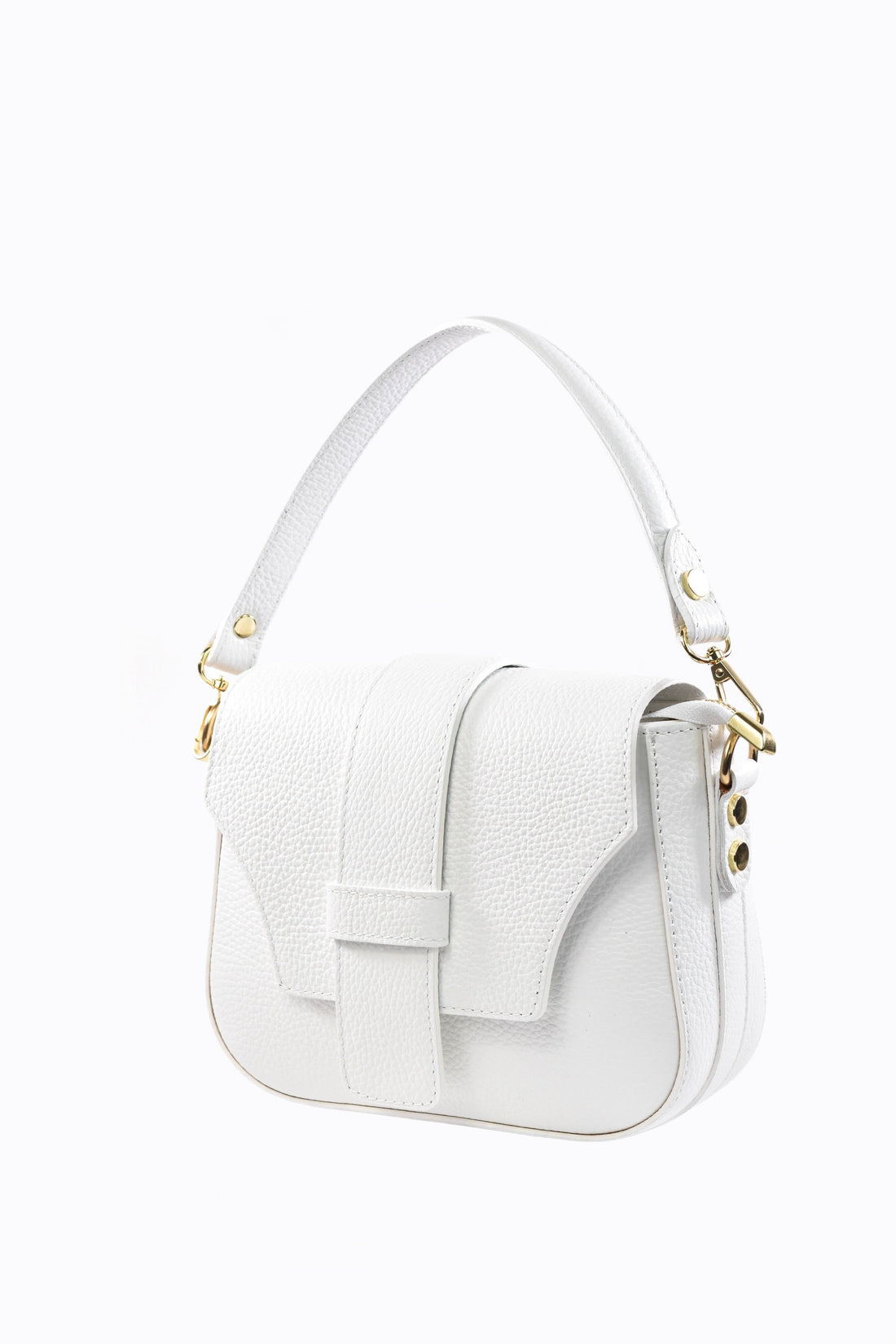 Riven Bag in White Dollar Leather
