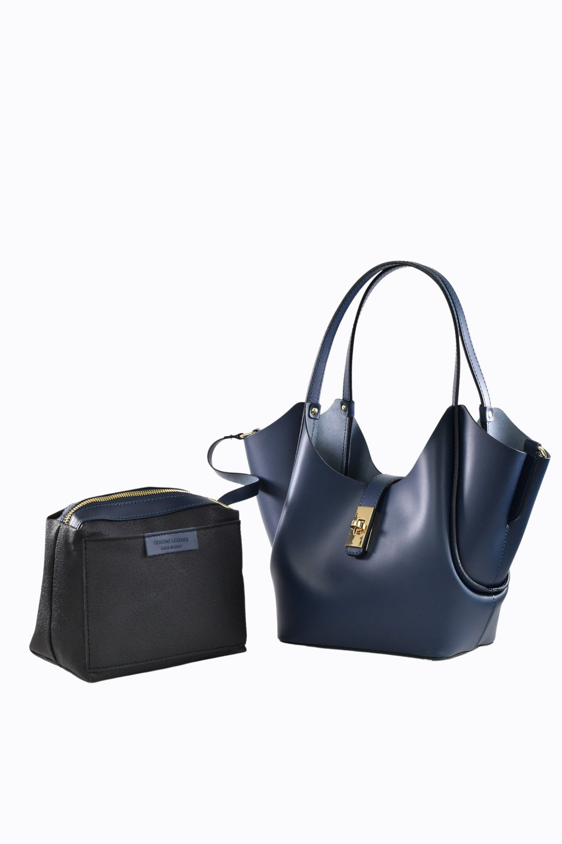 Amelie Bag in Brushed Navy Blue Leather