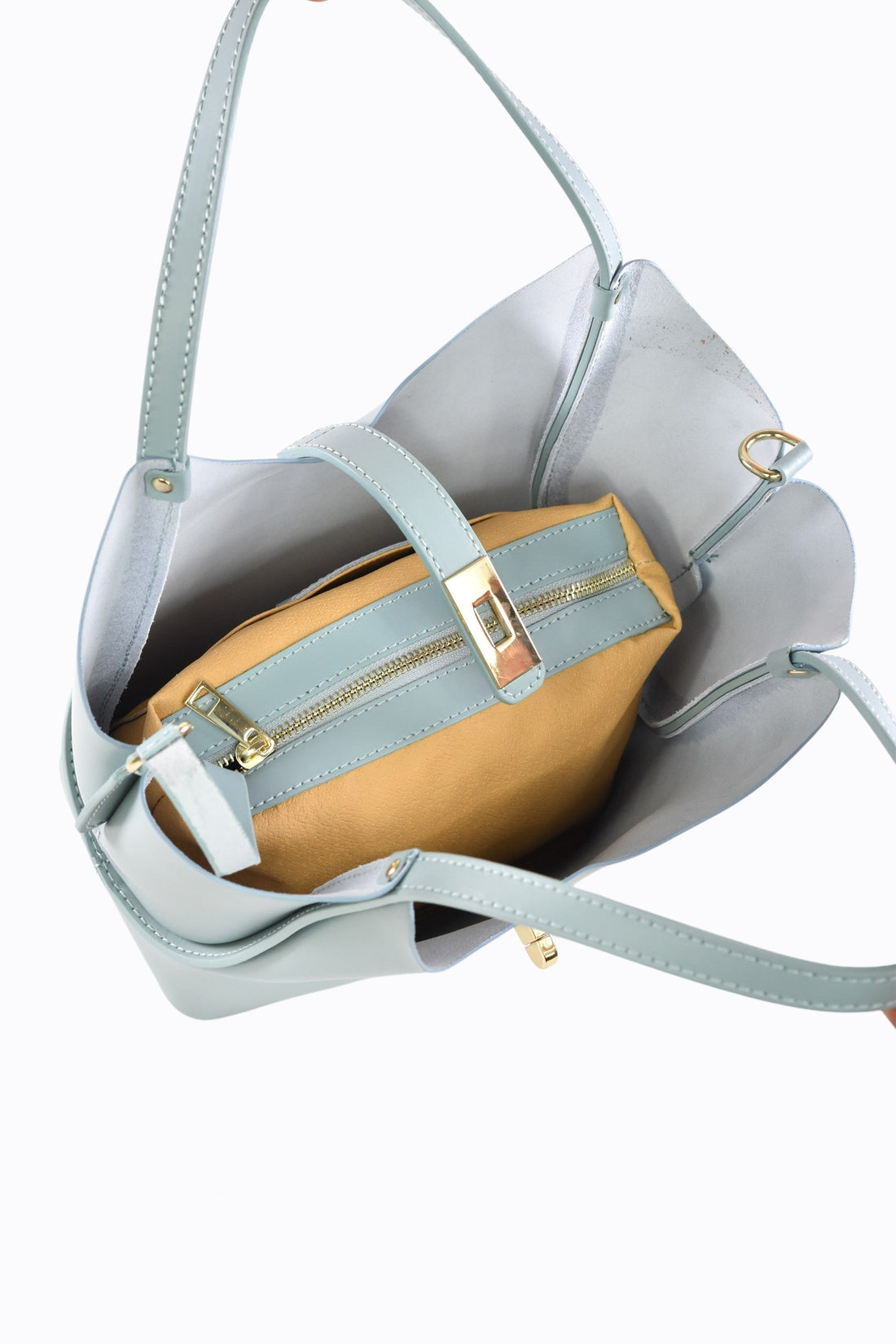 Amelie Bag in Brushed Sky Blue Leather