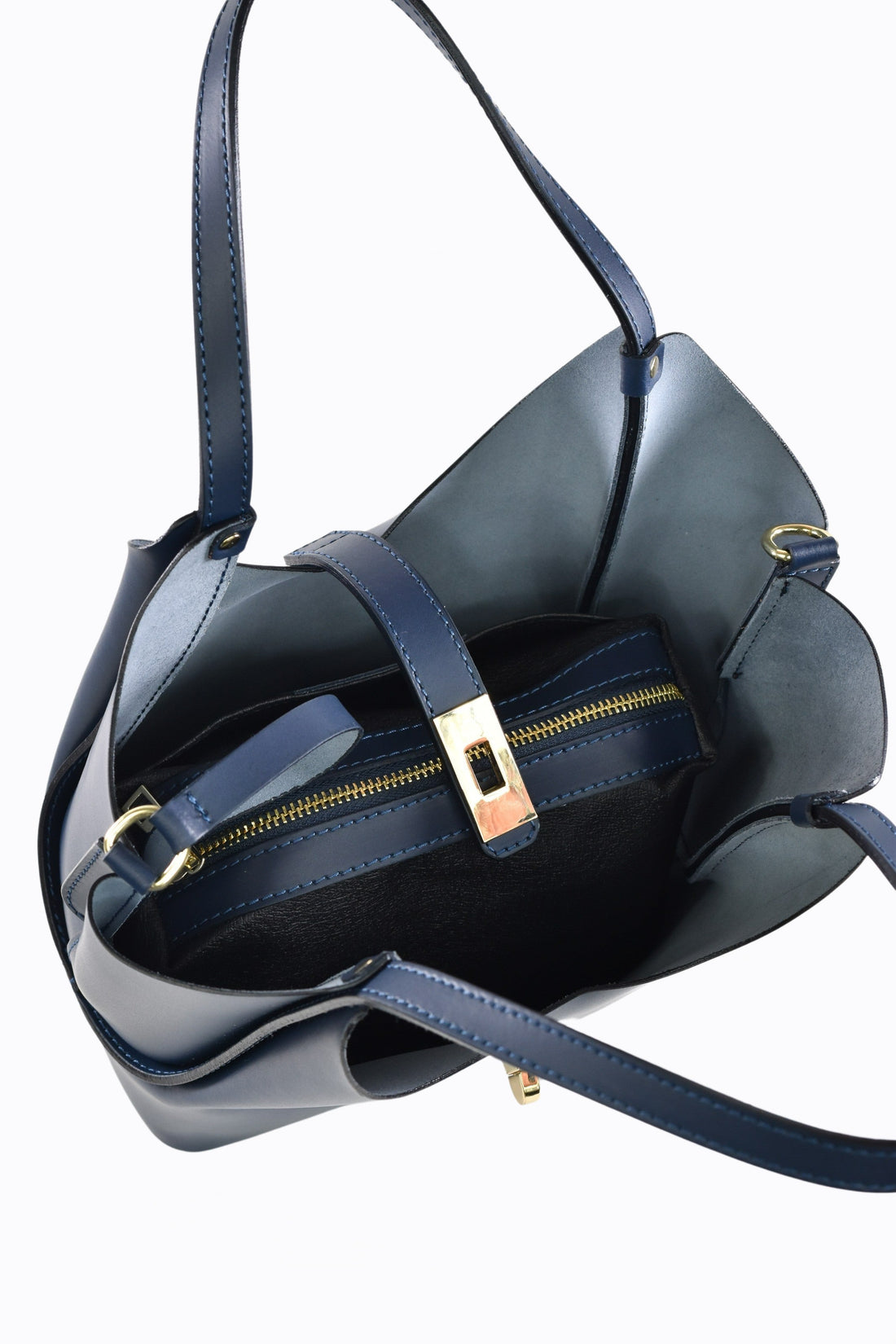 Amelie Bag in Brushed Navy Blue Leather