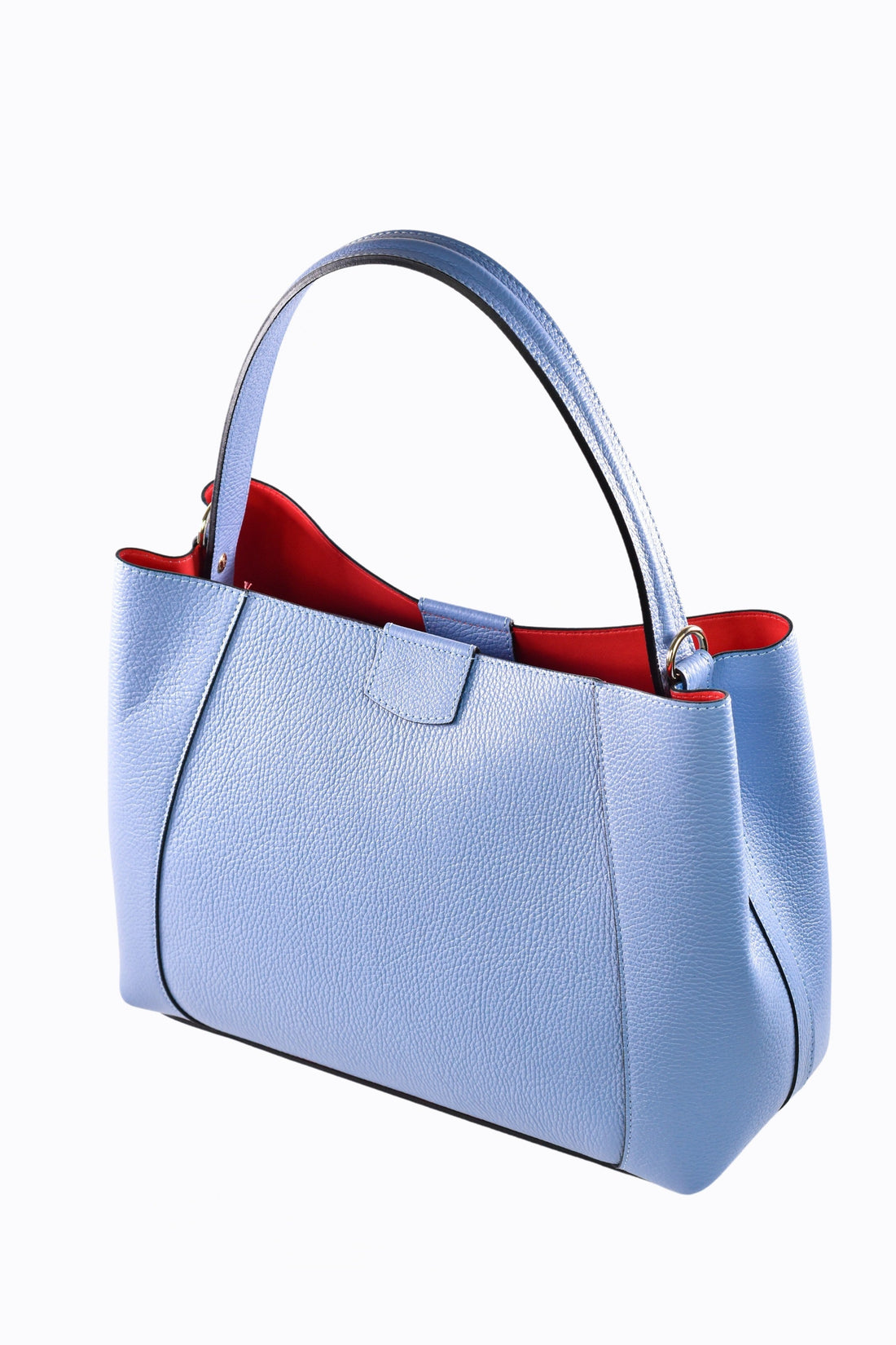 MAG BAG IN LIGHT BLUE DOLLAR LEATHER