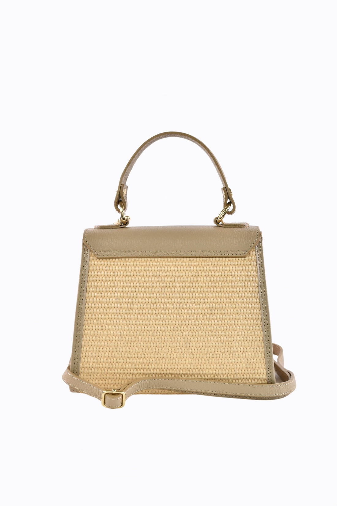 Freydis Bag in Dollar Leather and Raffia Dove