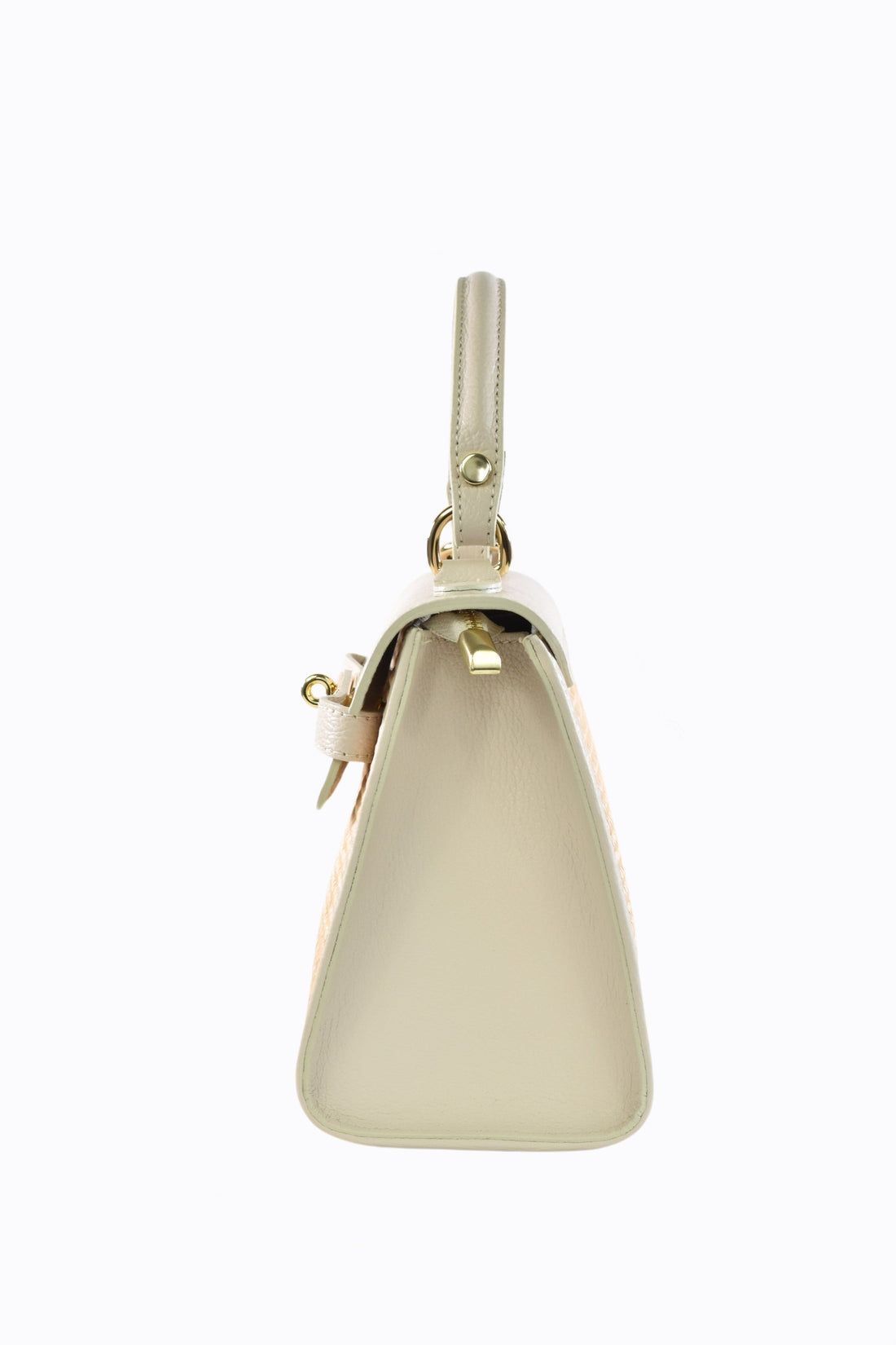 Freydis Bag in Dollar Leather and Raffia Beige