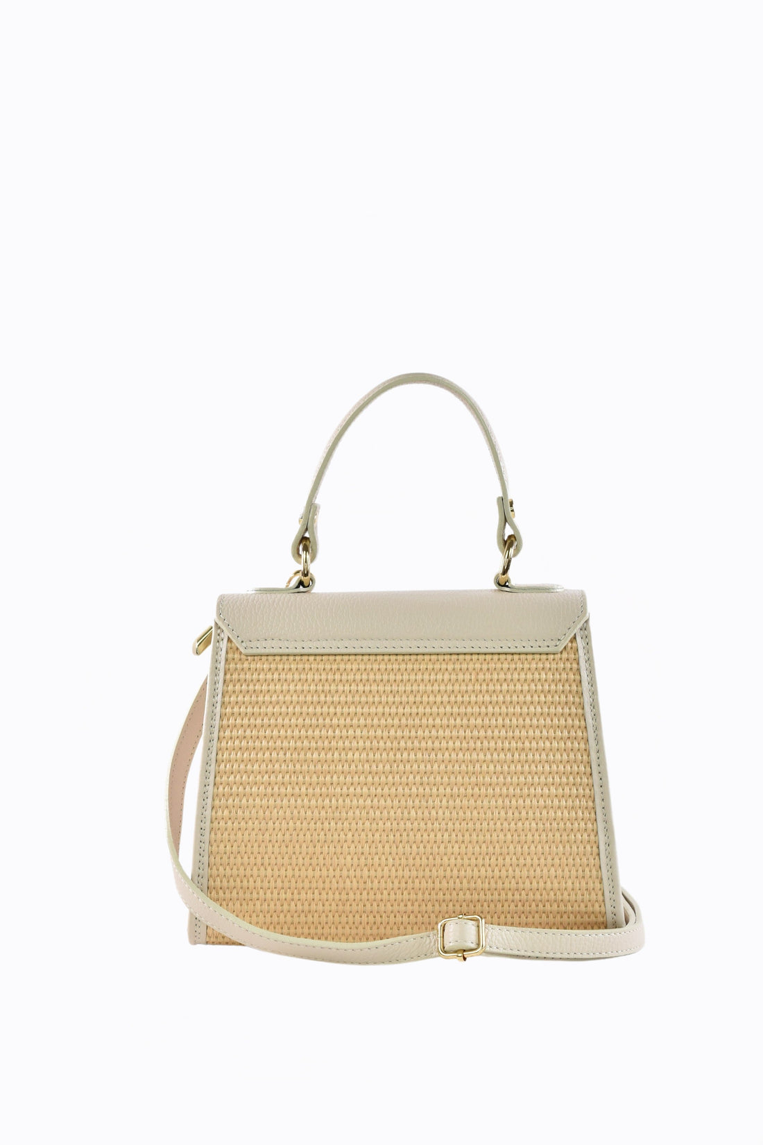 Freydis Bag in Dollar Leather and Raffia Beige