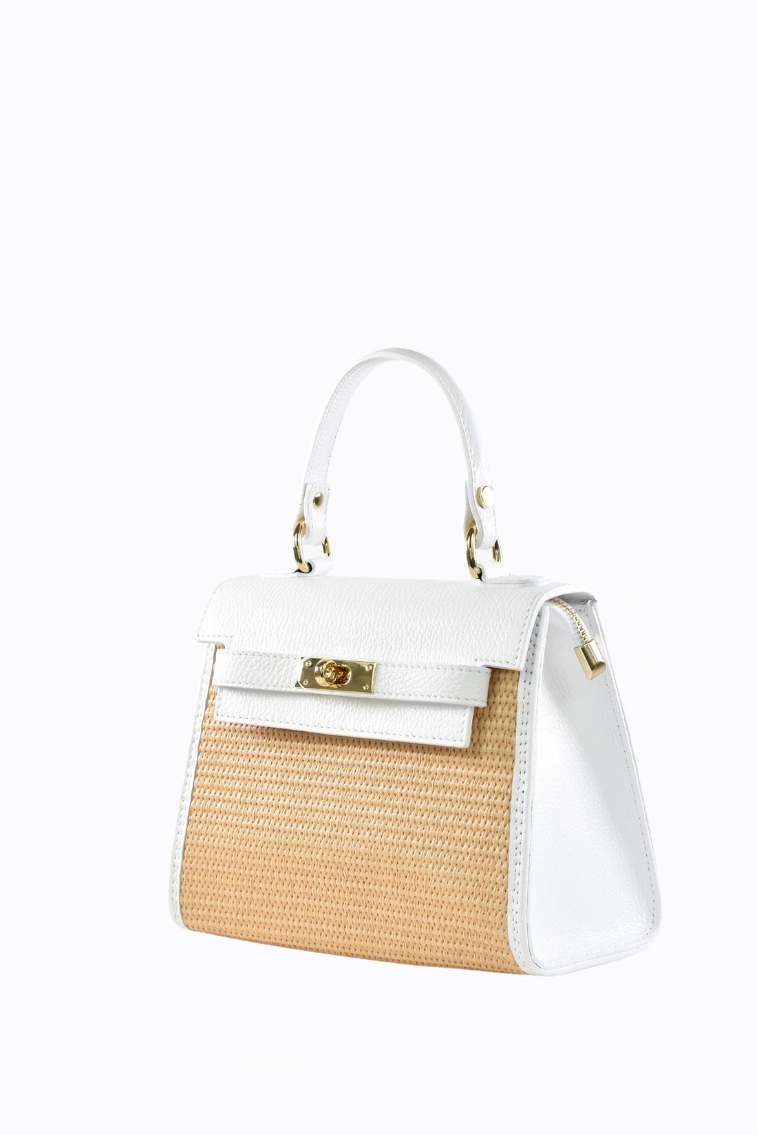 Freydis in Dollar Leather and Raffia White