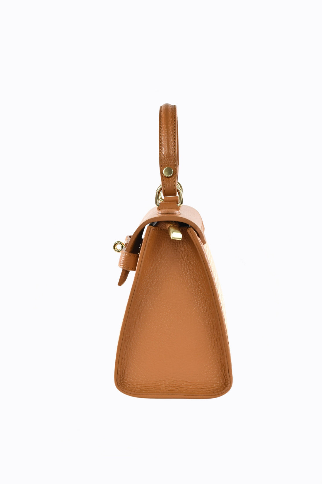 Freydis Bag in Dollar Leather and Raffia Tan