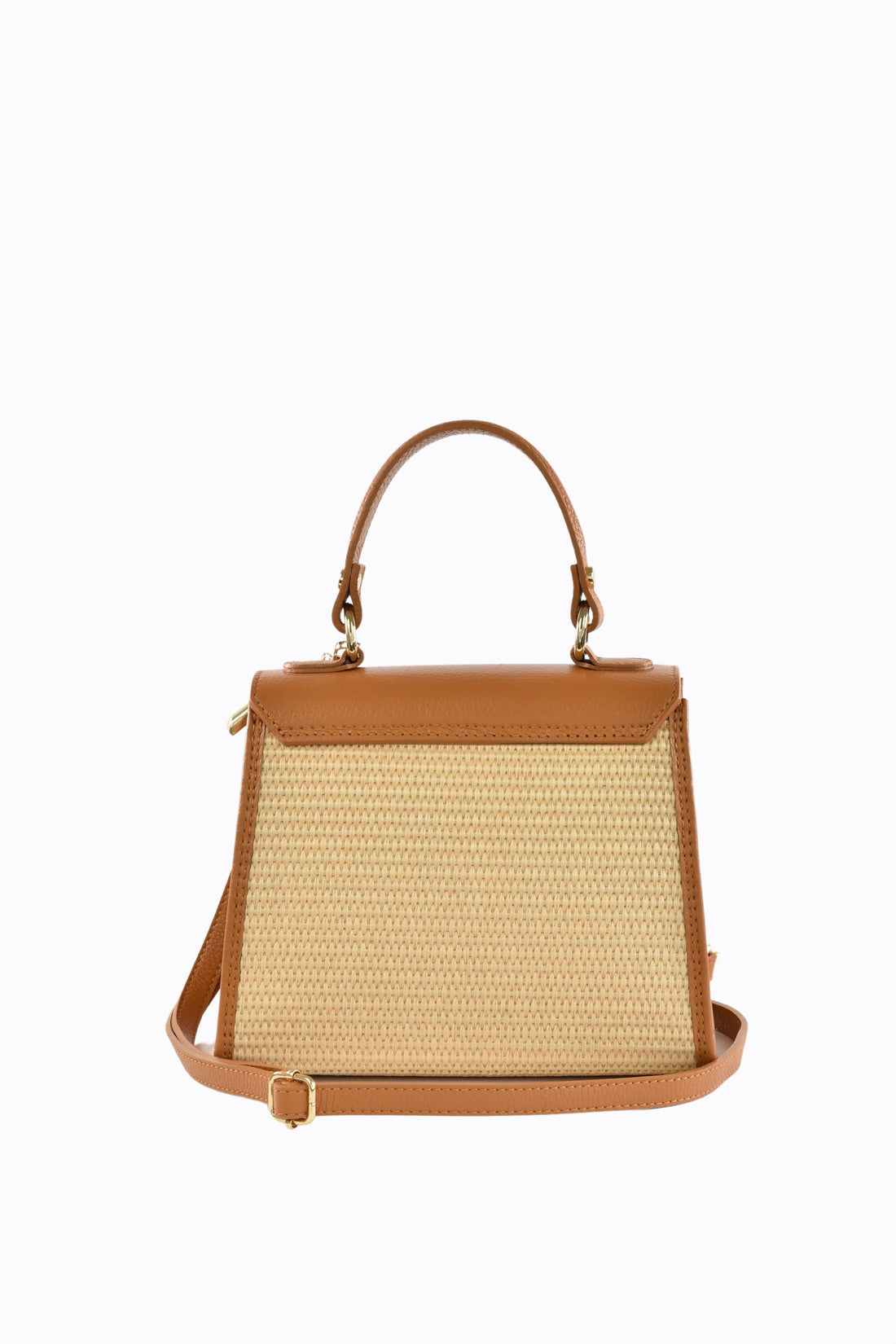 Freydis Bag in Dollar Leather and Raffia Tan
